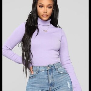 Fashion Nova Lavender Long Sleeve Turtleneck